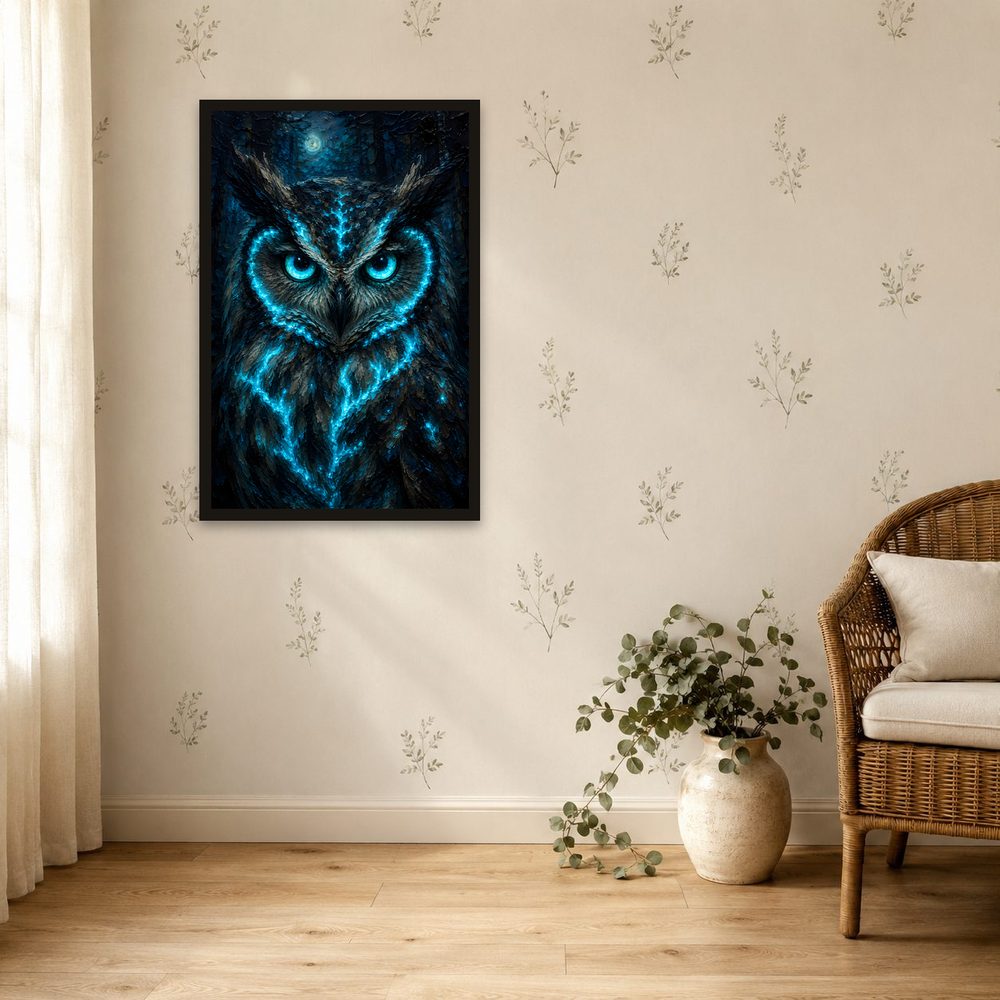 Spirit Owl impasto oil painting wall art by Brunelvi — Ansicht 4