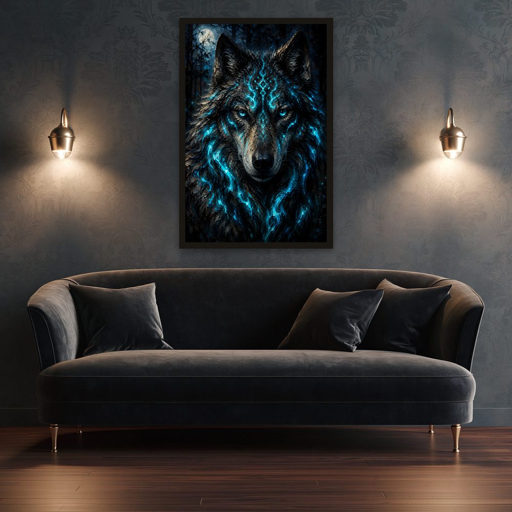 Spirit Wolf impasto oil painting wall art by Brunelvi — Ansicht 3