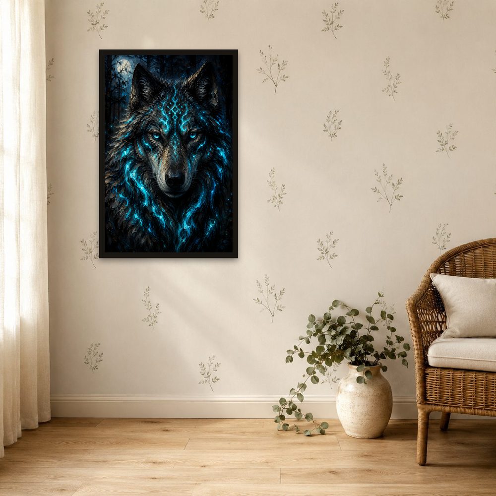 Spirit Wolf impasto oil painting wall art by Brunelvi — Ansicht 4