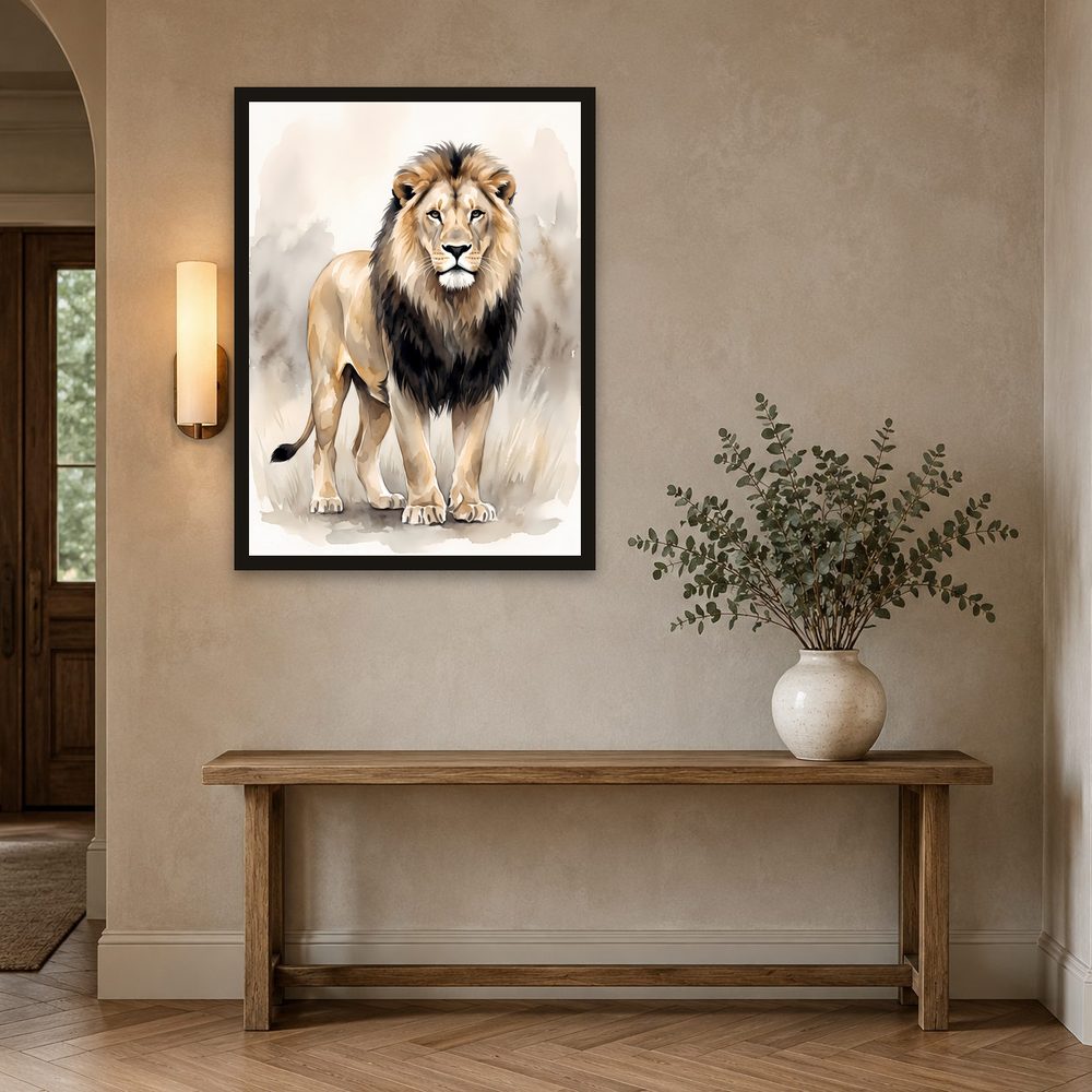 Standing Lion watercolor painting wall art by Brunelvi — Ansicht 2