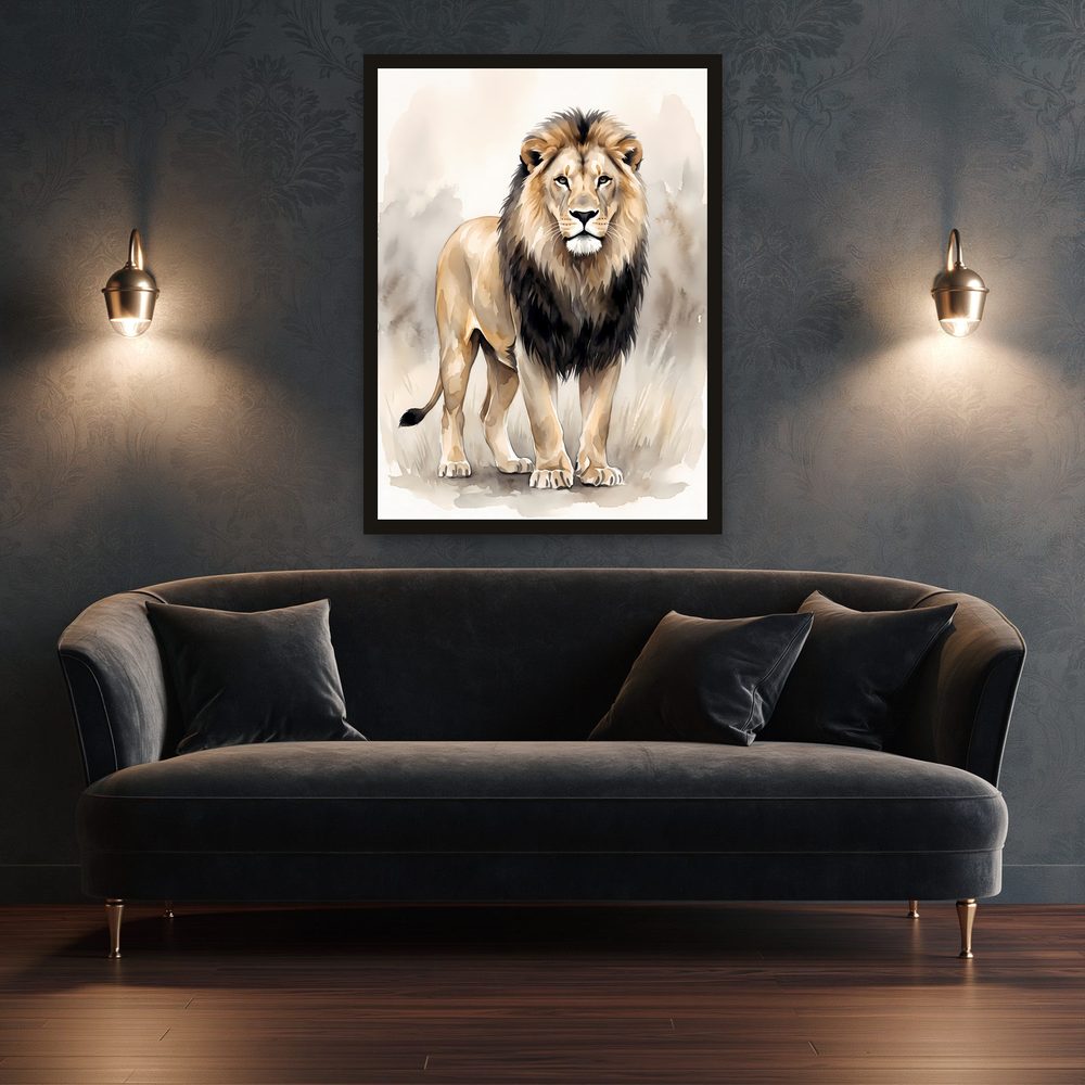 Standing Lion watercolor painting wall art by Brunelvi — Ansicht 3