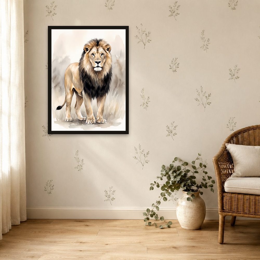 Standing Lion watercolor painting wall art by Brunelvi — Ansicht 4