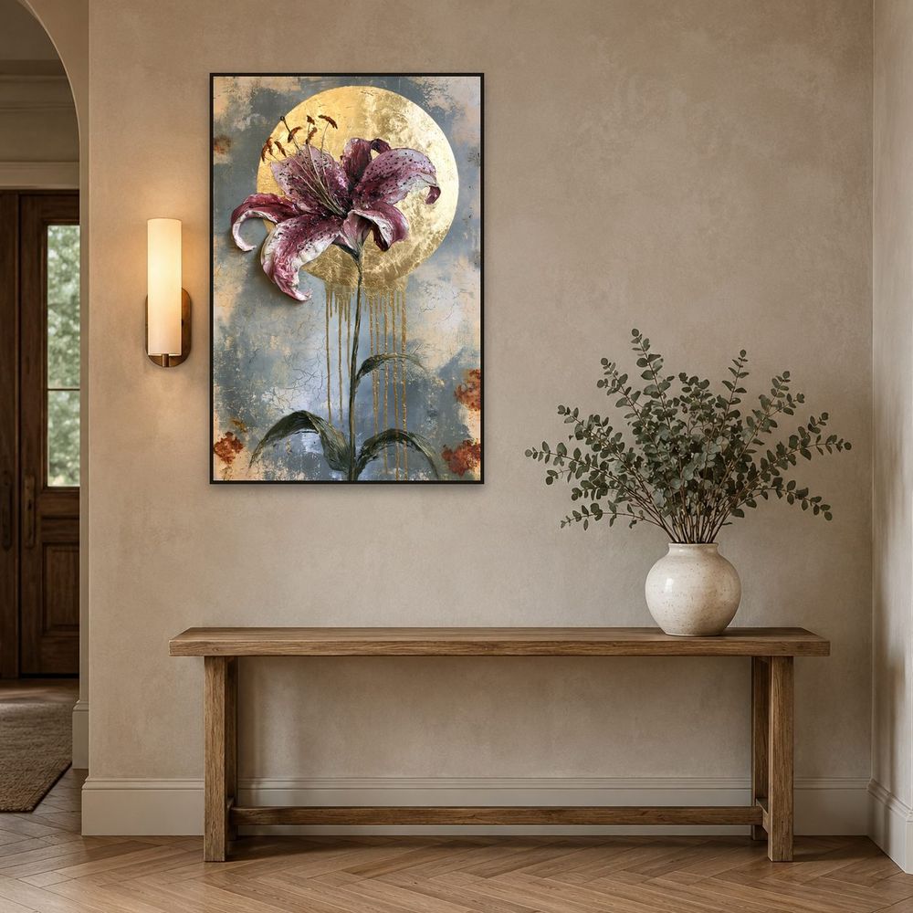 Stargazer Lily Gold — florals wall art print by Brunelvi — view 3