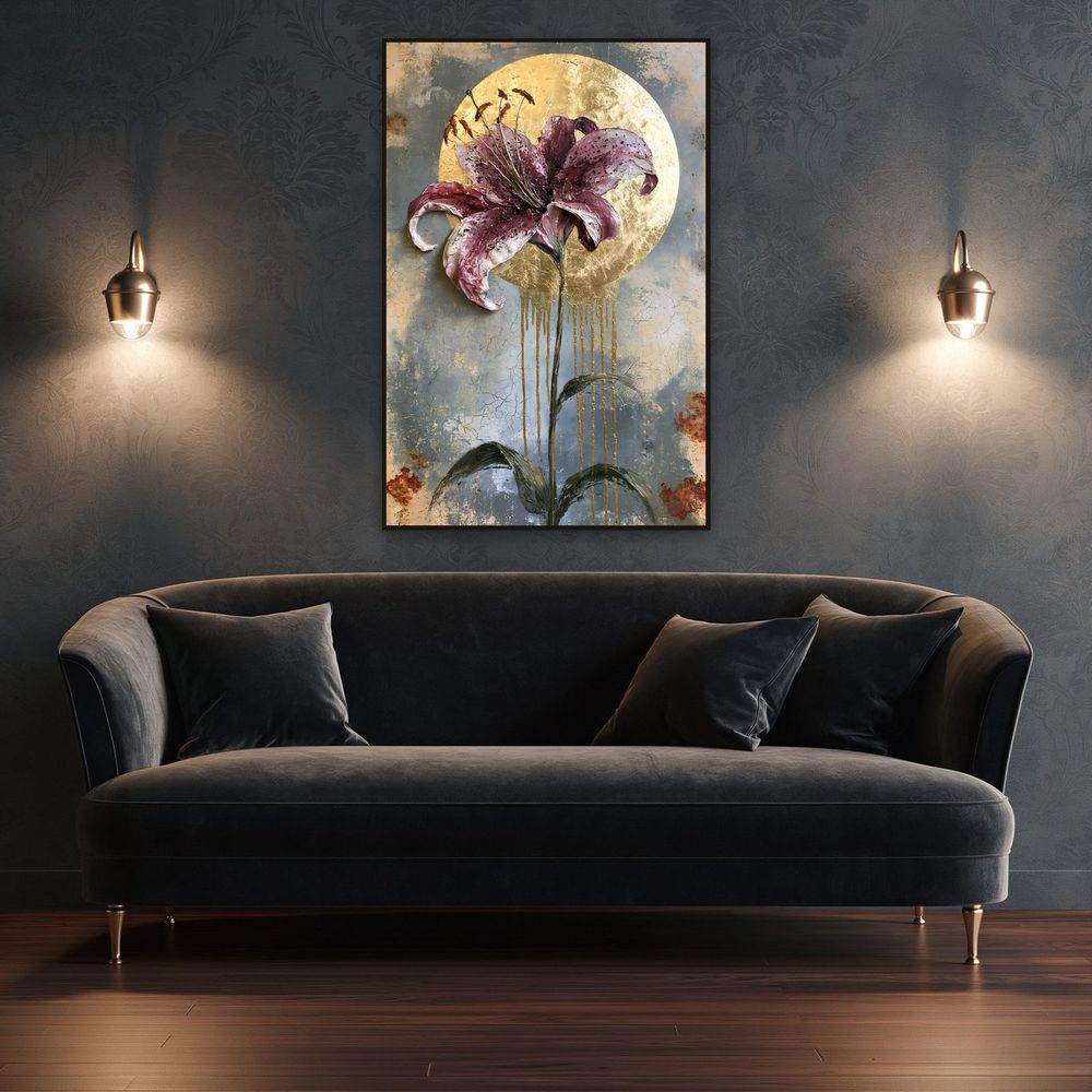 Stargazer Lily Gold — florals wall art print by Brunelvi — view 4
