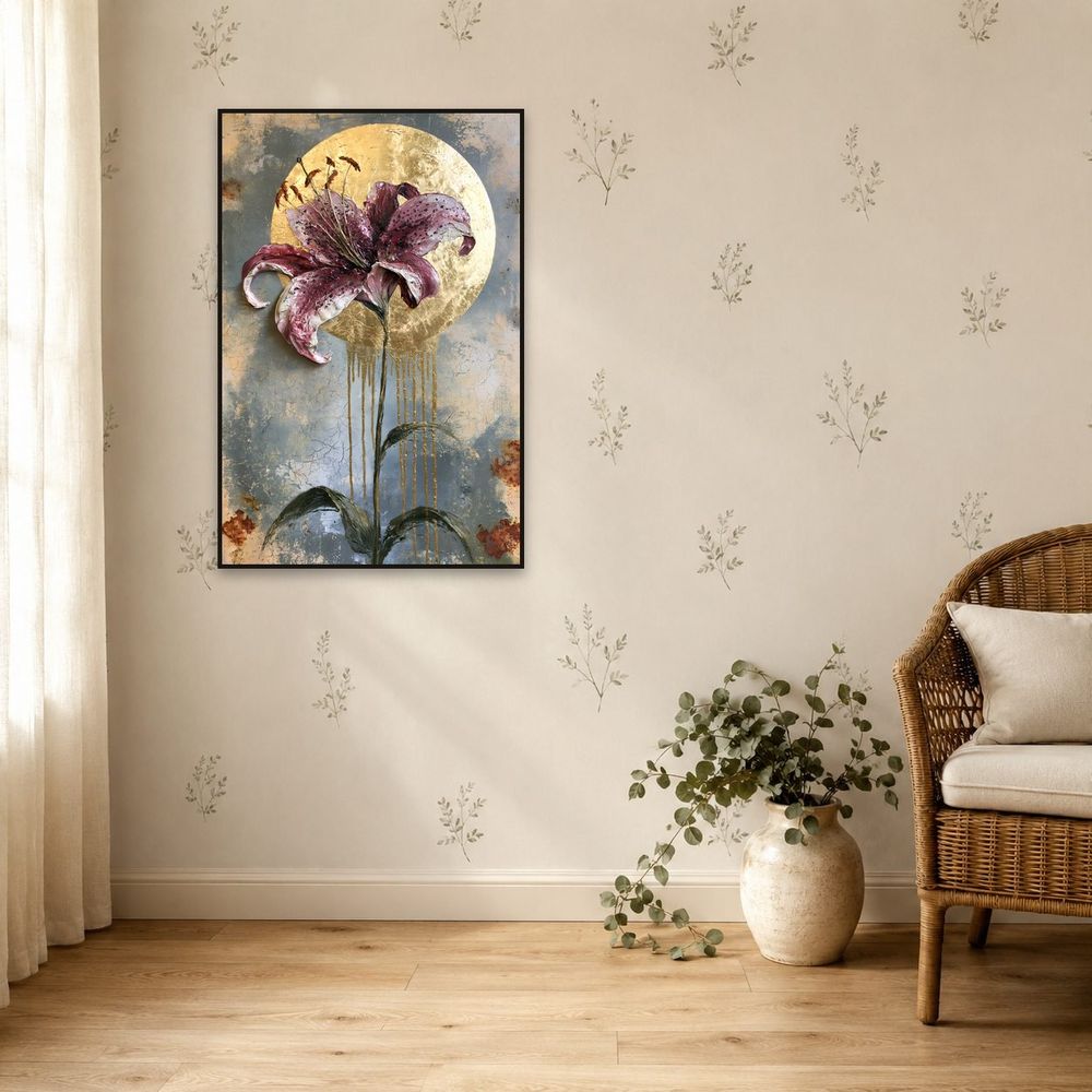 Stargazer Lily Gold — florals wall art print by Brunelvi — view 5