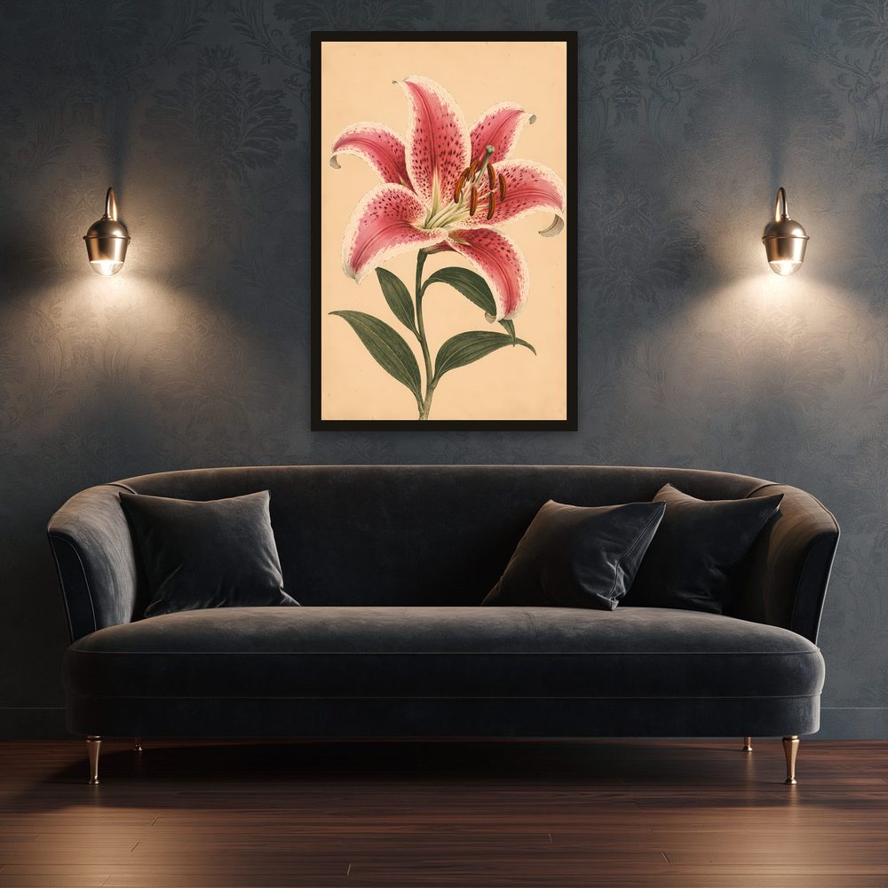 Stargazer Lily vintage illustration wall art by Brunelvi — Ansicht 3