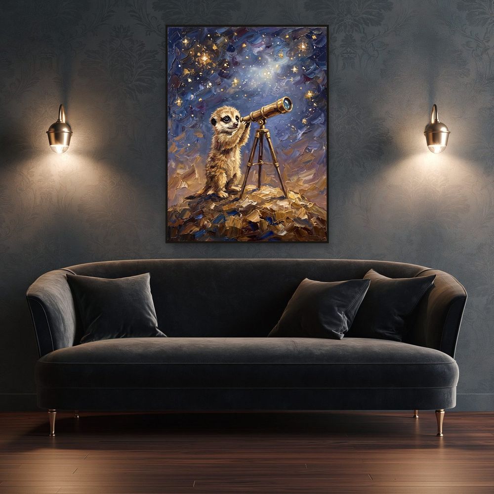 Stargazing Meerkat — kids & nursery wall art print by Brunelvi — view 4