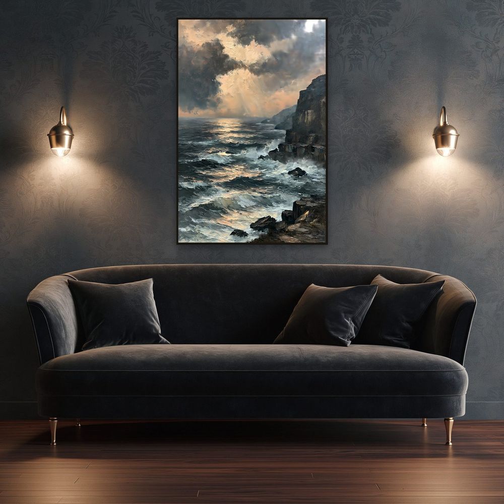 Stormy Cliff Seascape — landscapes wall art print by Brunelvi — view 4
