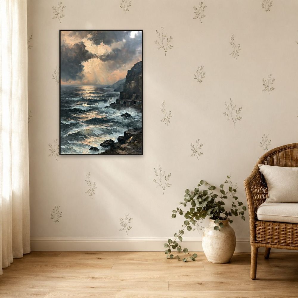Stormy Cliff Seascape — landscapes wall art print by Brunelvi — view 5