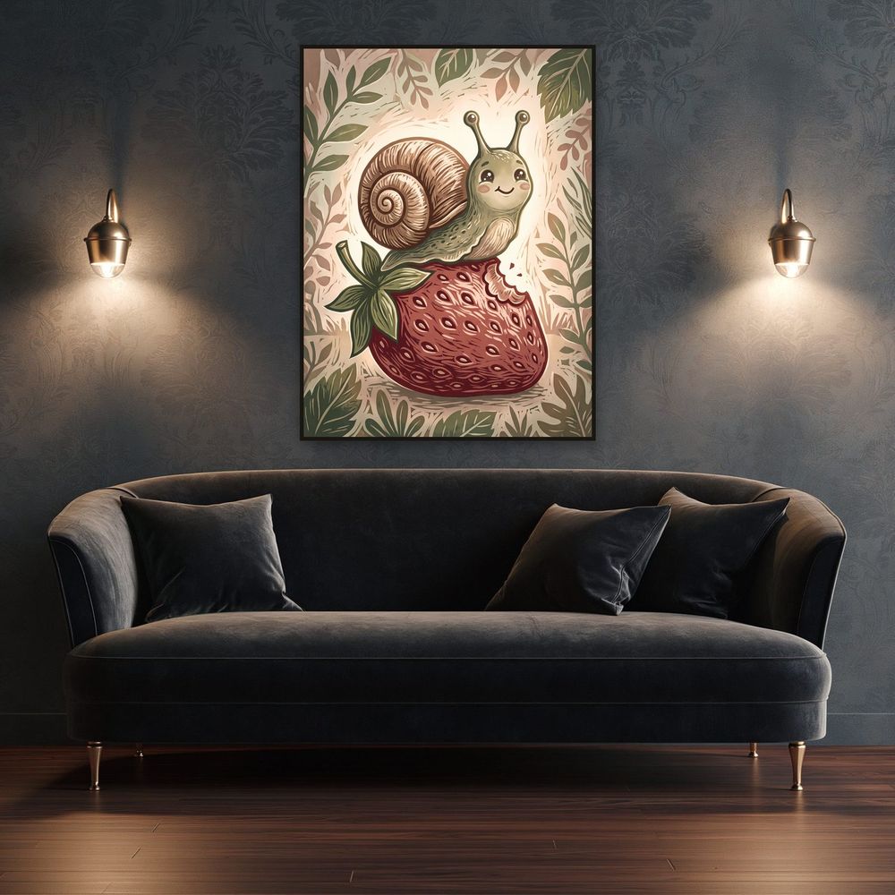 Strawberry Snail — kids & nursery wall art print by Brunelvi — view 4