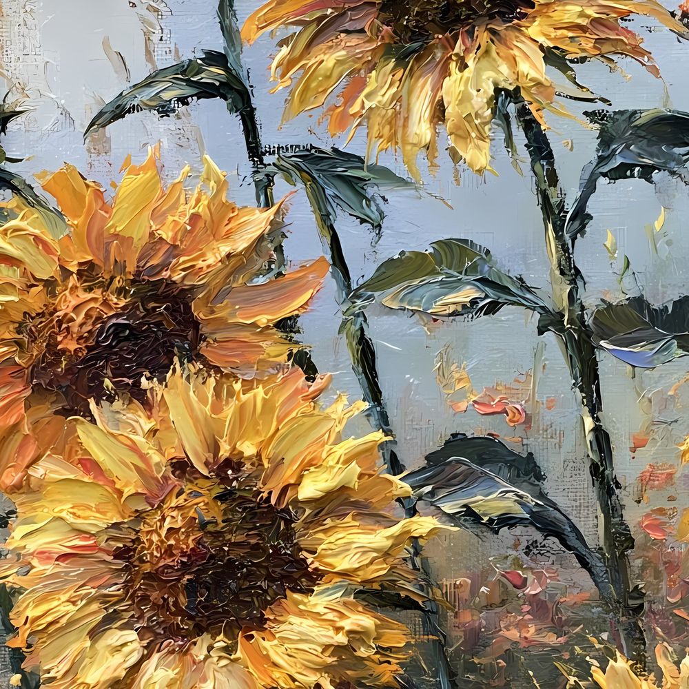 Sunflower Field — florals wall art print by Brunelvi — view 2