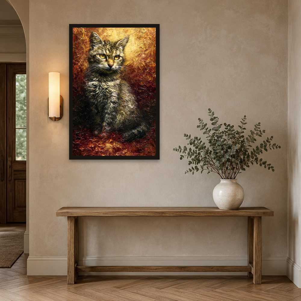 Tabby Cat impasto oil painting wall art by Brunelvi — Ansicht 2