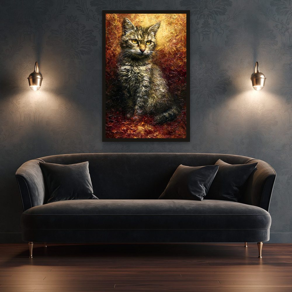 Tabby Cat impasto oil painting wall art by Brunelvi — Ansicht 3