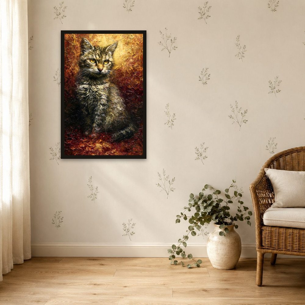 Tabby Cat impasto oil painting wall art by Brunelvi — Ansicht 4