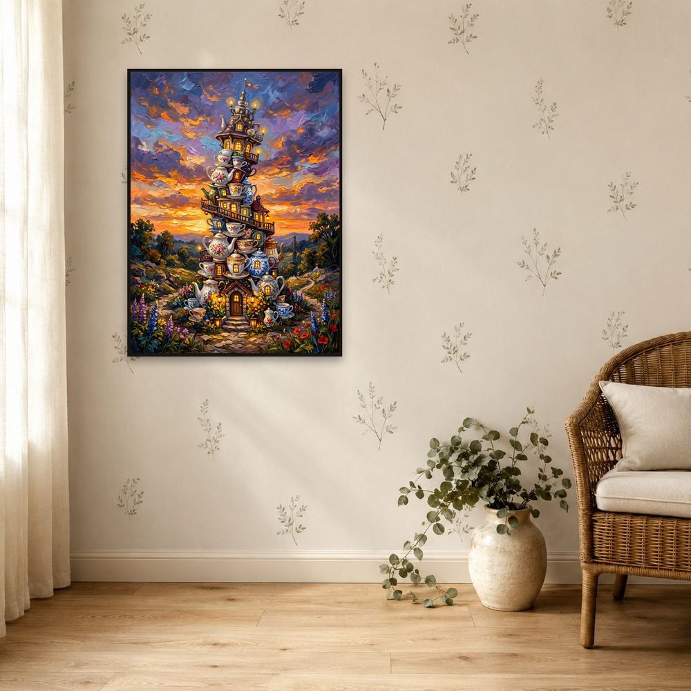 Teapot Cottage Tower — fantasy wall art print by Brunelvi — view 5