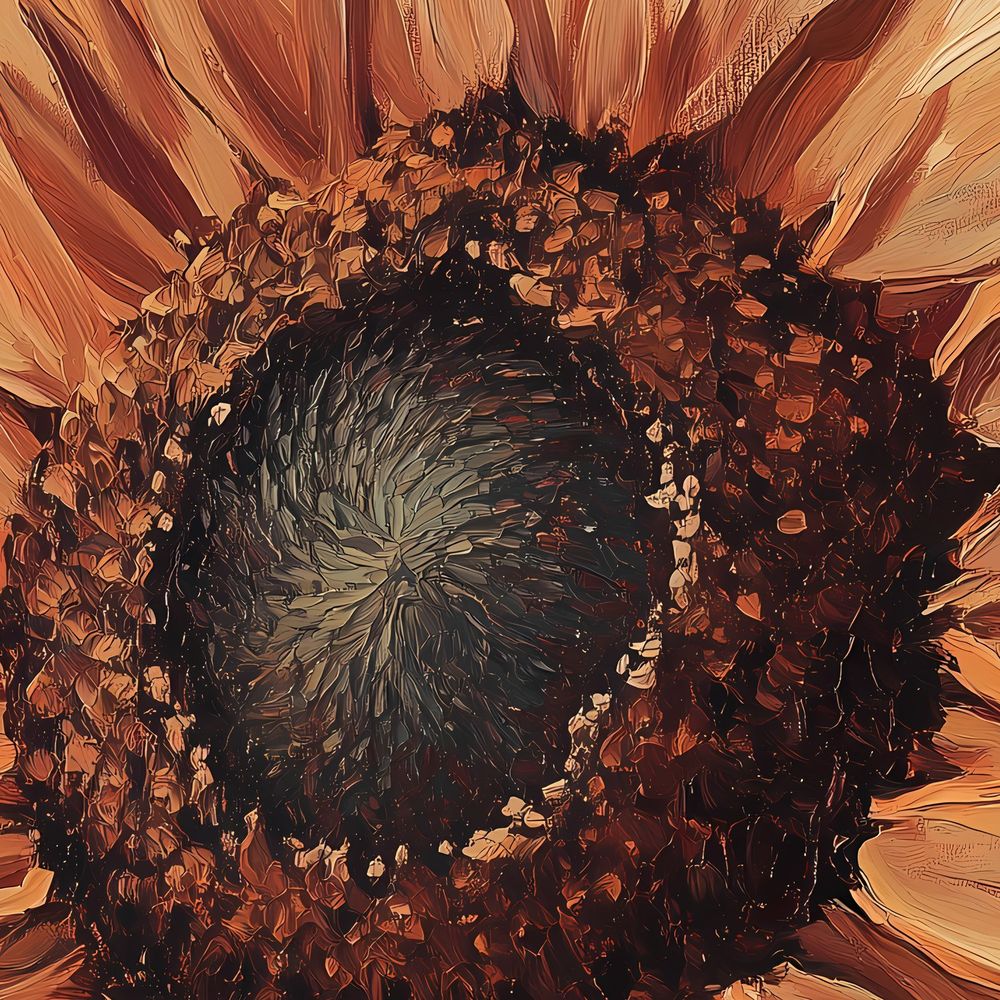 Terracotta Sunflower — florals art print by Brunelvi — view 2