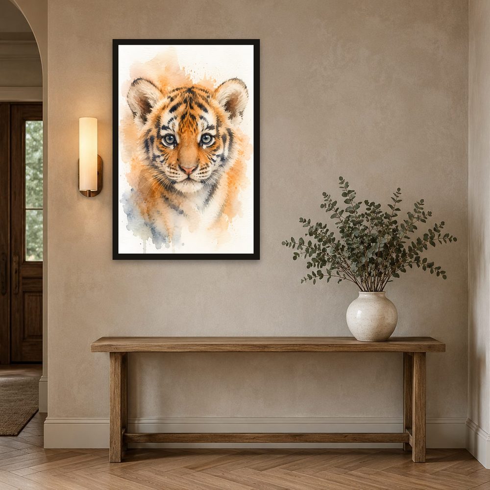 Tiger Cub watercolor painting wall art by Brunelvi — Ansicht 2