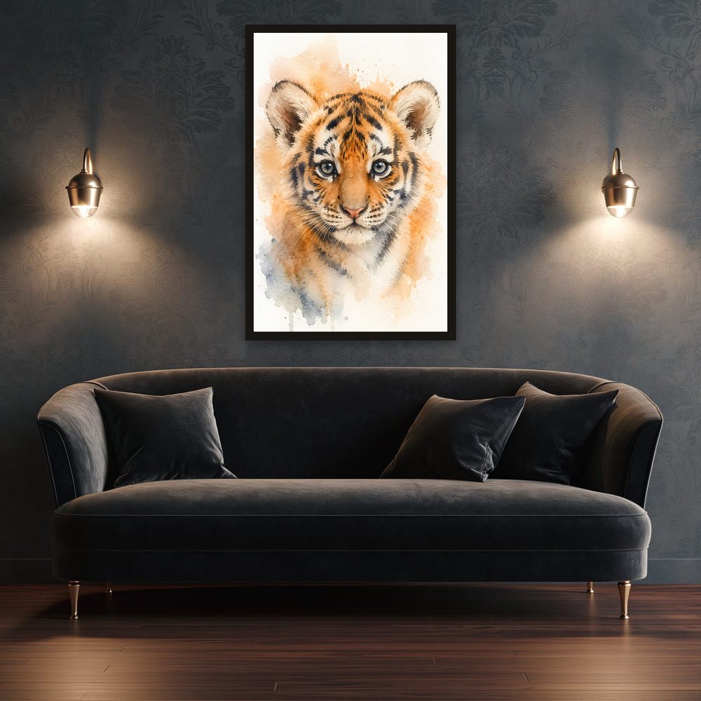 Tiger Cub watercolor painting wall art by Brunelvi — Ansicht 3