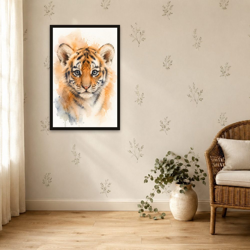 Tiger Cub watercolor painting wall art by Brunelvi — Ansicht 4