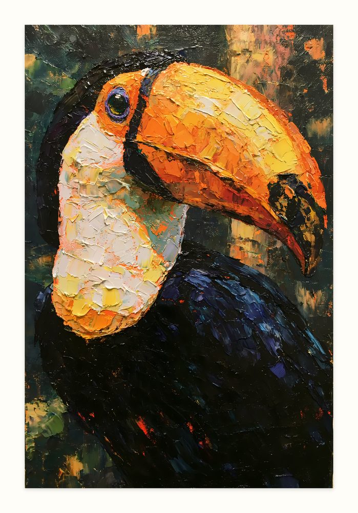 Toco Toucan II impasto oil painting wall art by Brunelvi