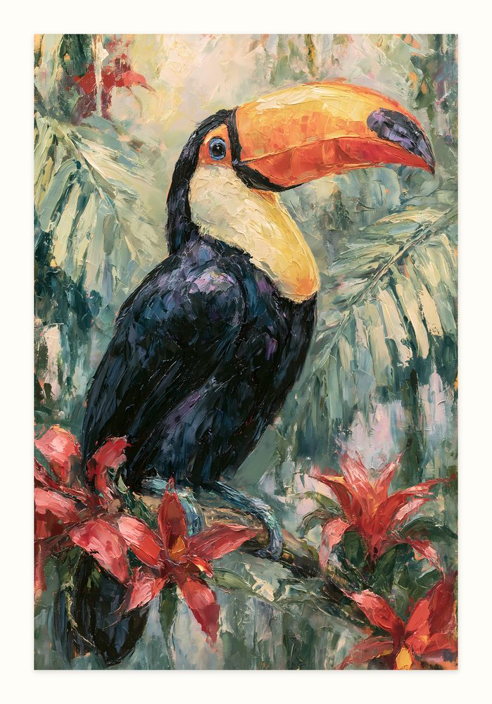 Toco Toucan impasto oil painting wall art by Brunelvi