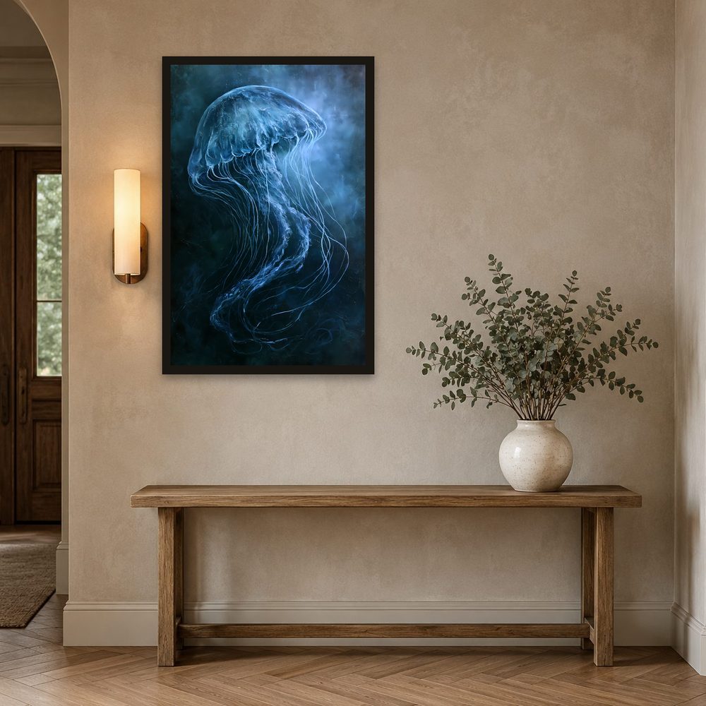 Translucent Moon Jelly impasto oil painting wall art by Brunelvi — Ansicht 2