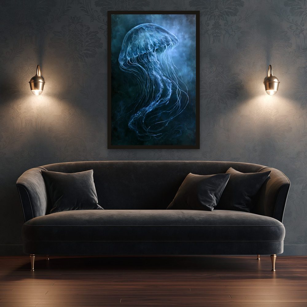 Translucent Moon Jelly impasto oil painting wall art by Brunelvi — Ansicht 3