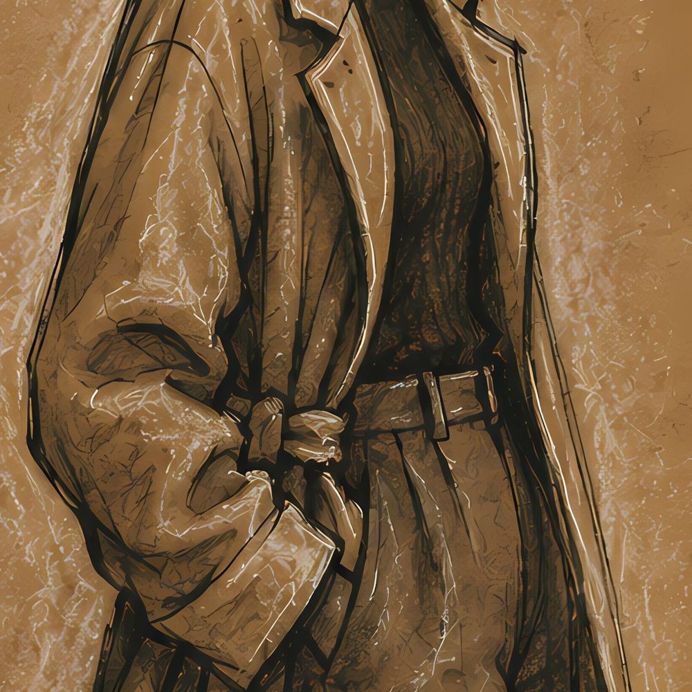 Trench Coat Sketch — animals wall art print by Brunelvi — view 2