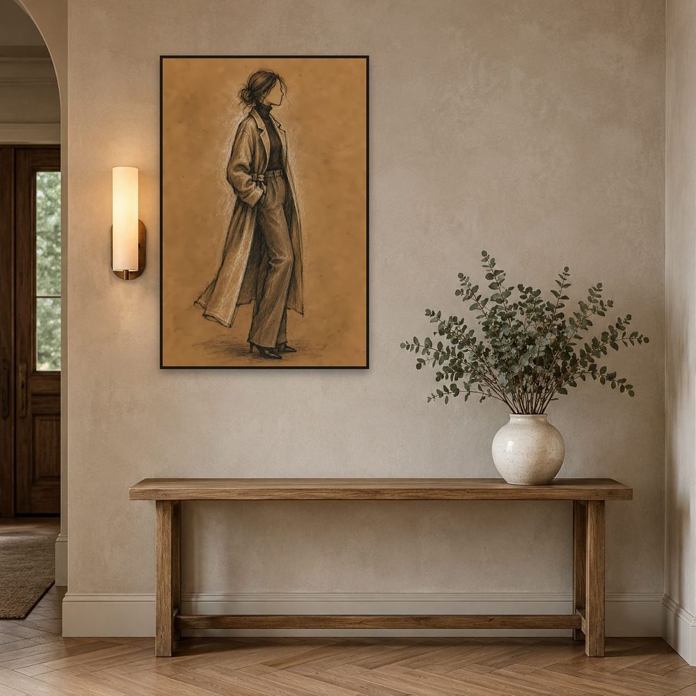 Trench Coat Sketch — animals wall art print by Brunelvi — view 3