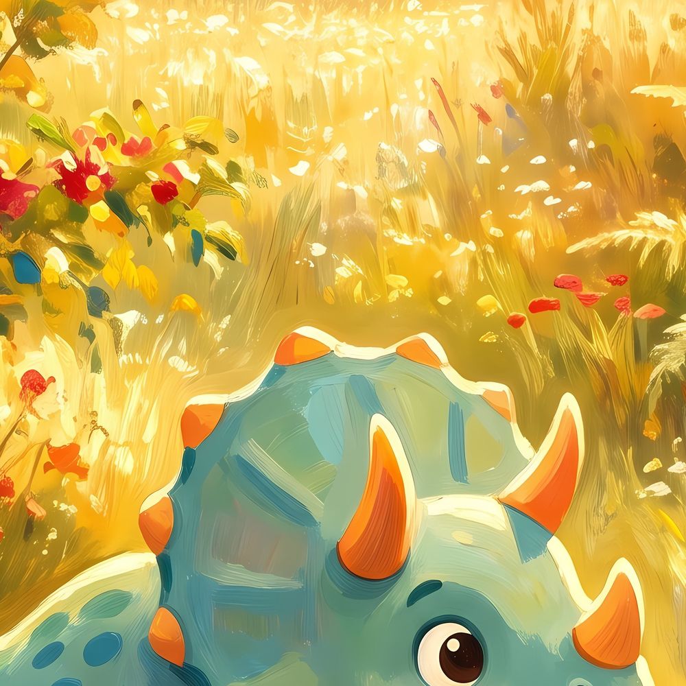 Triceratops and Butterfly — kids & nursery wall art print by Brunelvi — view 2