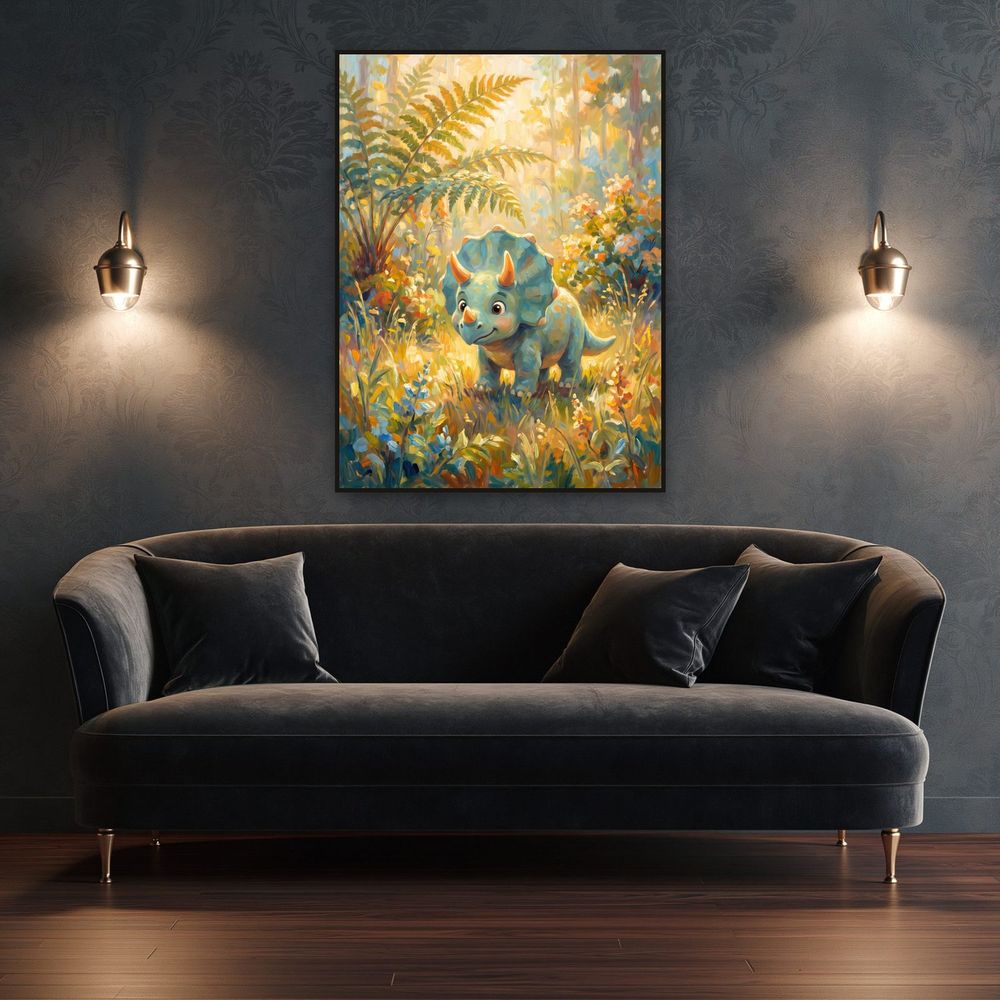 Triceratops in Ferns — kids & nursery wall art print by Brunelvi — view 4