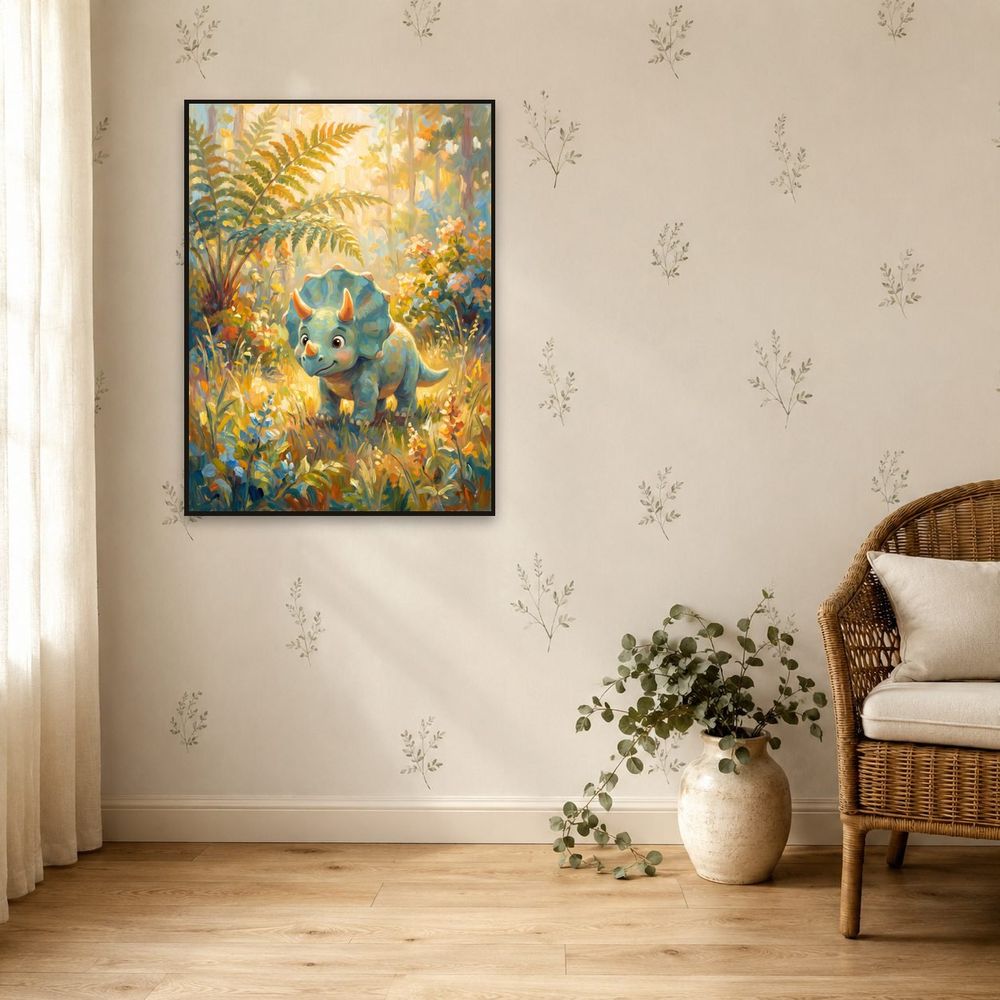 Triceratops in Ferns — kids & nursery wall art print by Brunelvi — view 5