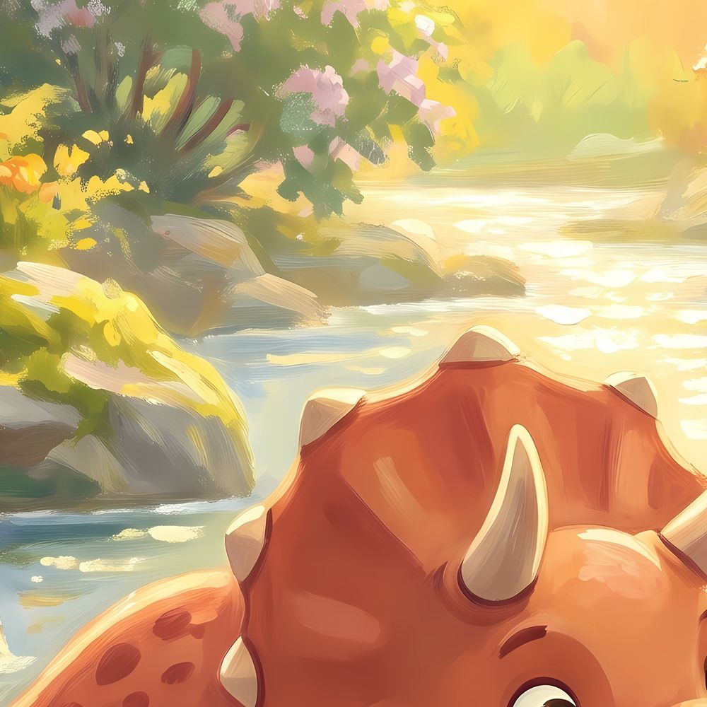 Triceratops Splashing — kids & nursery wall art print by Brunelvi — view 2