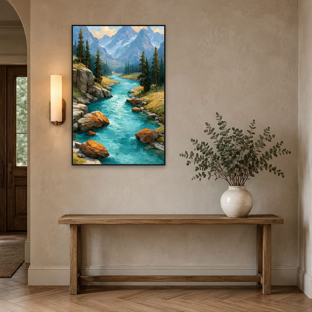 Turquoise Mountain River — landscapes wall art print by Brunelvi — view 3