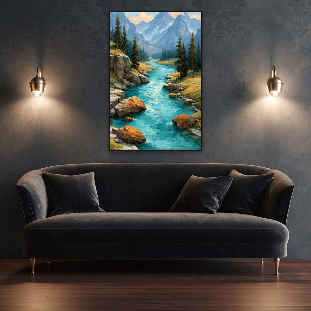 Turquoise Mountain River — landscapes wall art print by Brunelvi — view 4