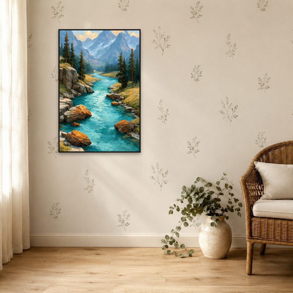 Turquoise Mountain River — landscapes wall art print by Brunelvi — view 5