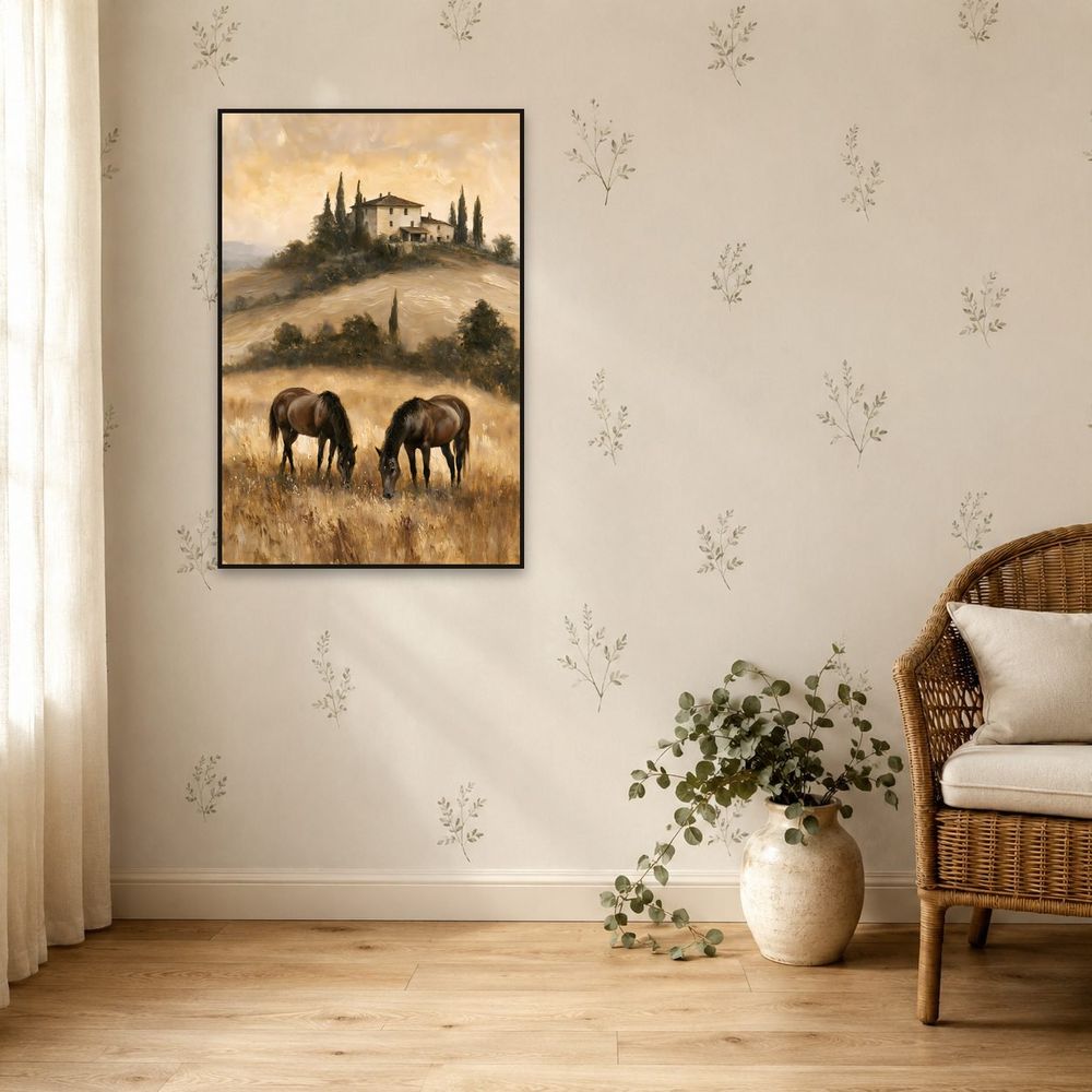 Tuscan Horses Meadow — landscapes wall art print by Brunelvi — view 5