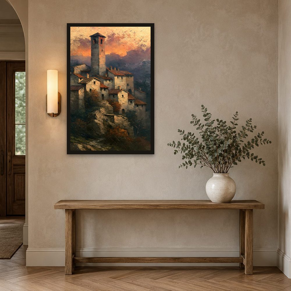 Tuscan Village impasto oil painting wall art by Brunelvi — Ansicht 2