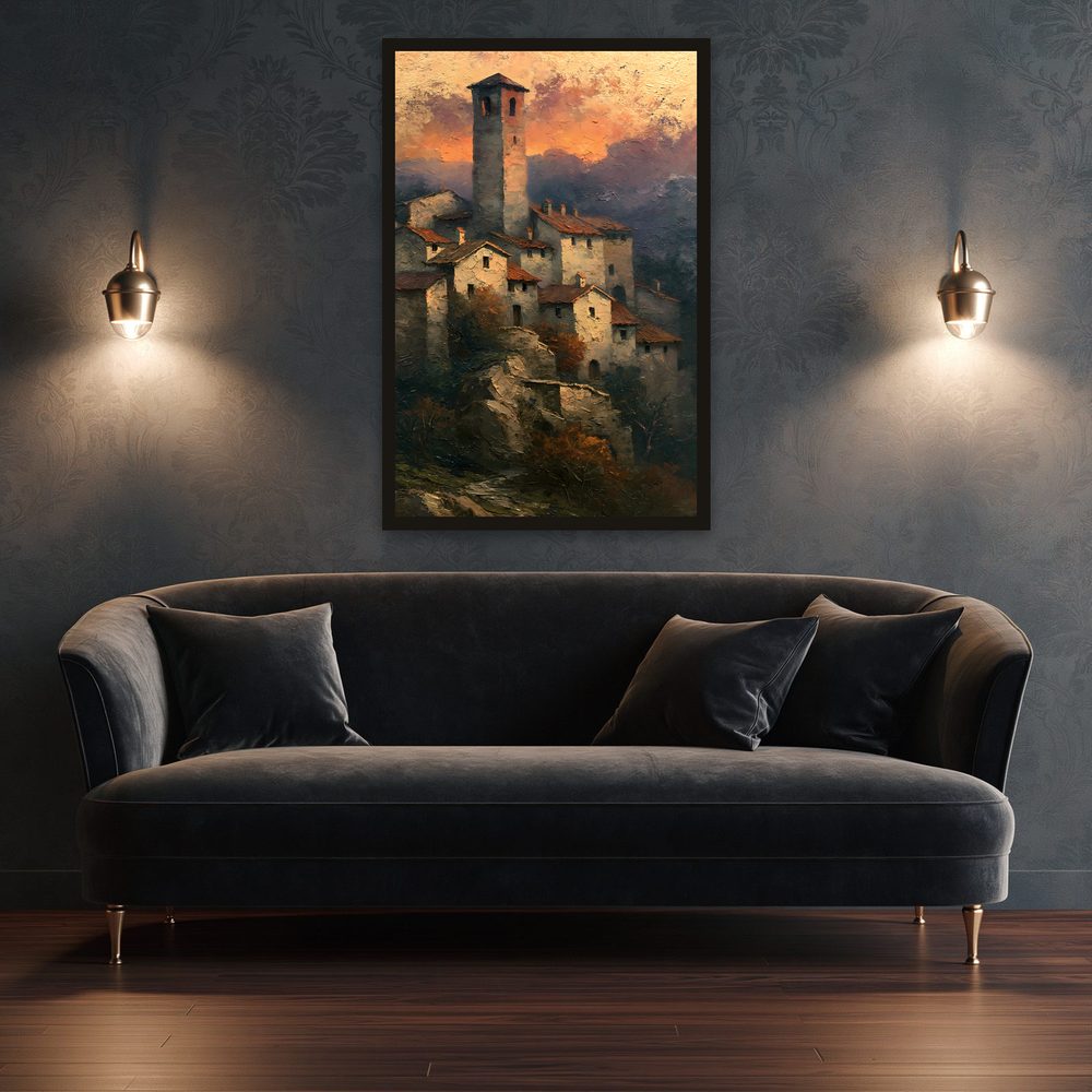 Tuscan Village impasto oil painting wall art by Brunelvi — Ansicht 3