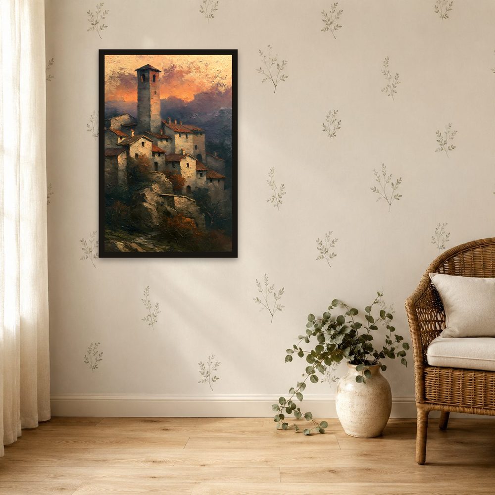 Tuscan Village impasto oil painting wall art by Brunelvi — Ansicht 4
