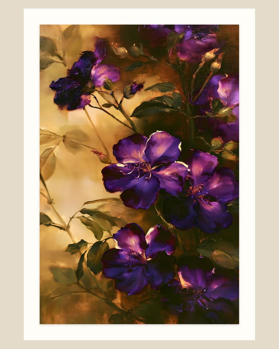 Velvet Purple Tibouchina — florals art print by Brunelvi