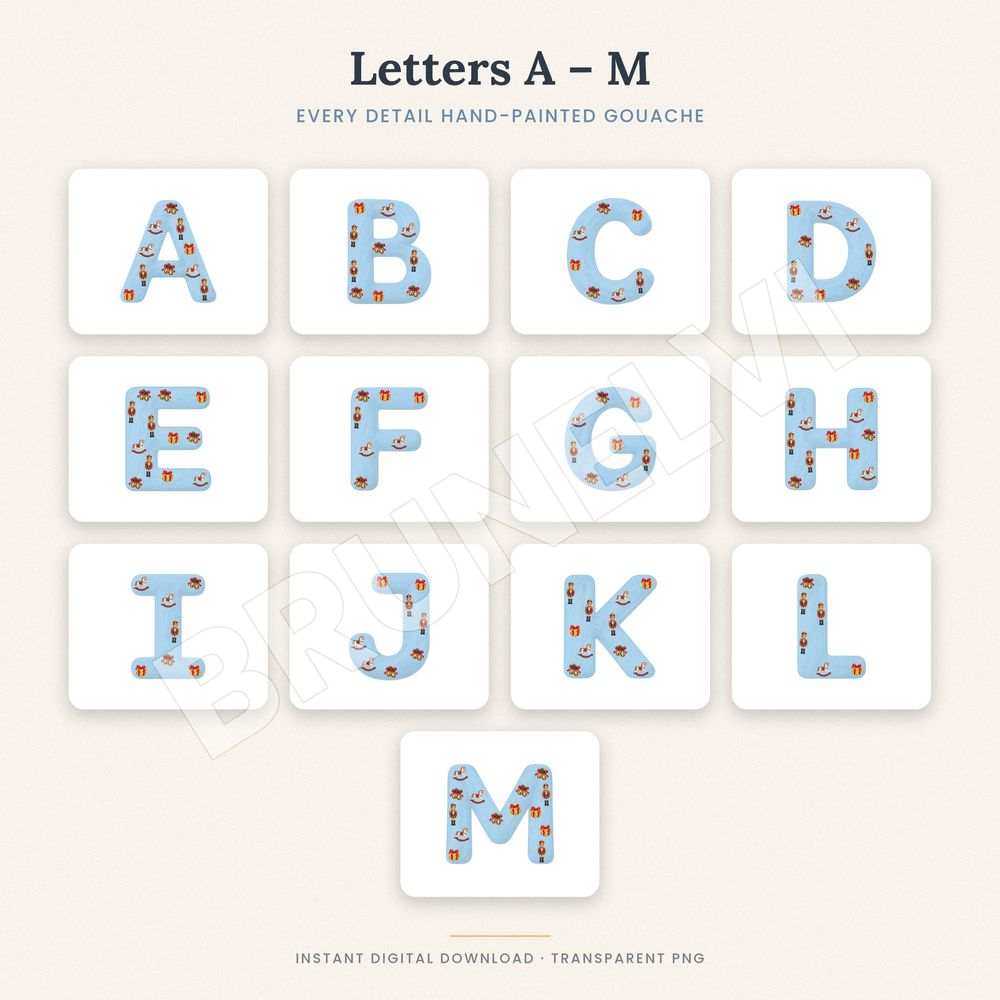 Vintage Christmas Toy Alphabet PNG — alphabet letter pngs clipart by Brunelvi — view 4