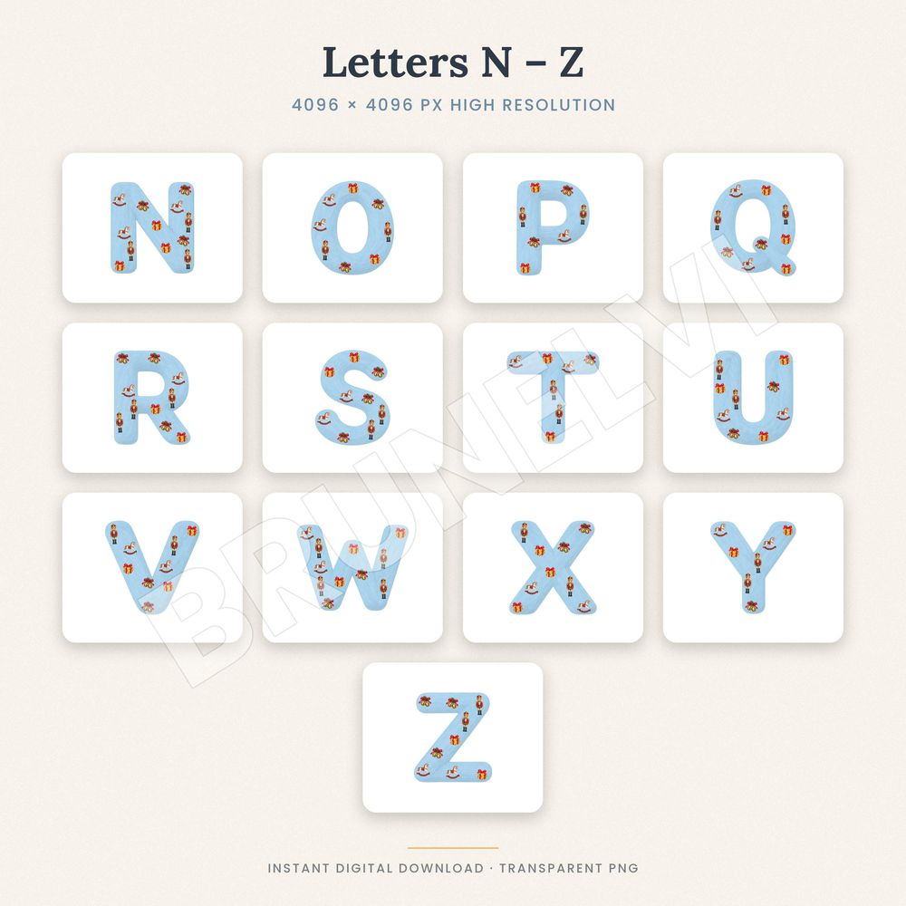 Vintage Christmas Toy Alphabet PNG — alphabet letter pngs clipart by Brunelvi — view 5