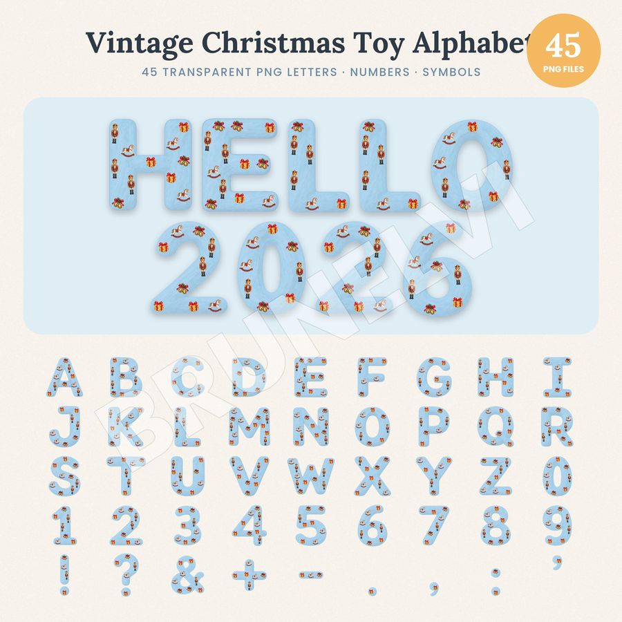 Vintage Christmas Toy Alphabet PNG — alphabet letter pngs clipart by Brunelvi