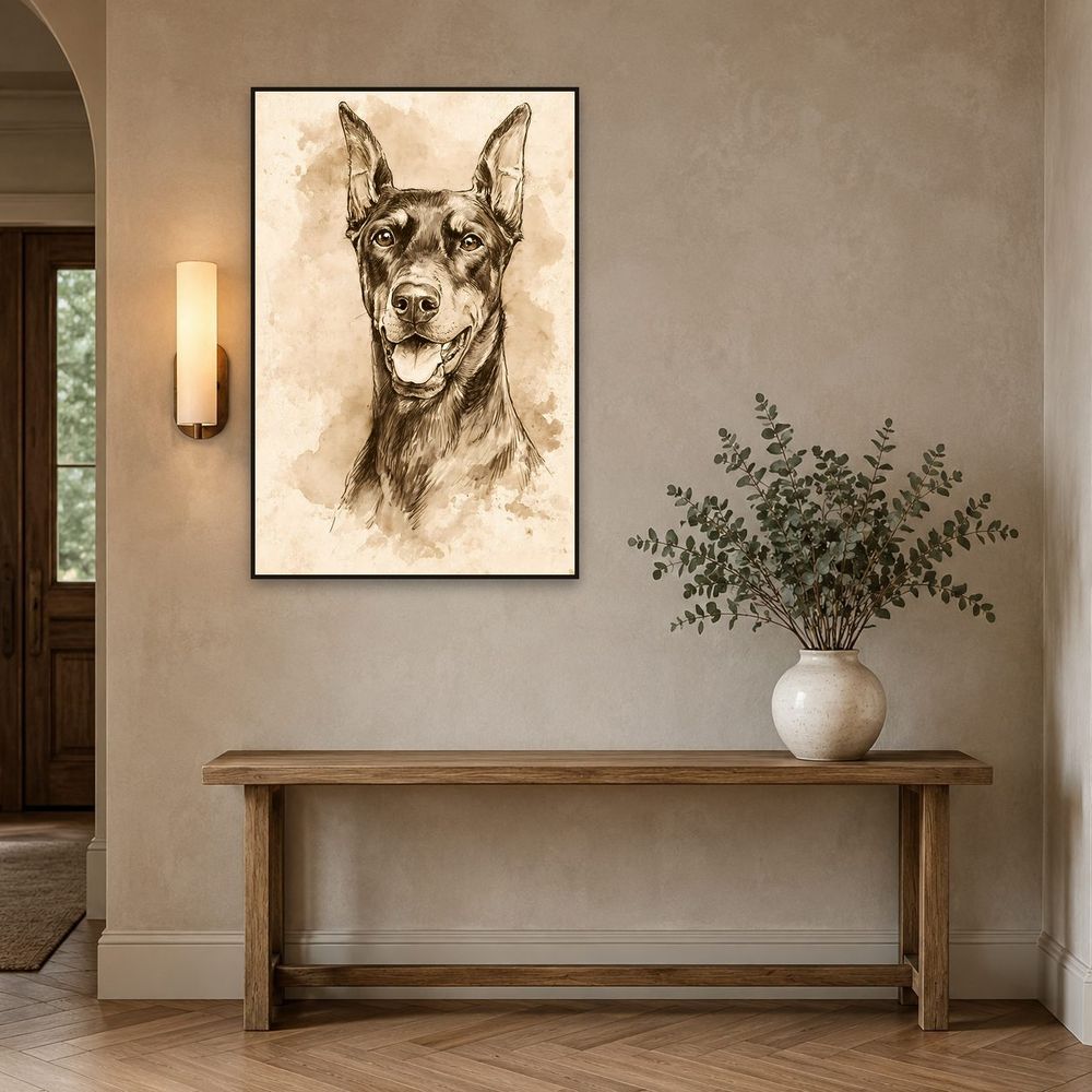Vintage Doberman Study — animals art print by Brunelvi — view 3