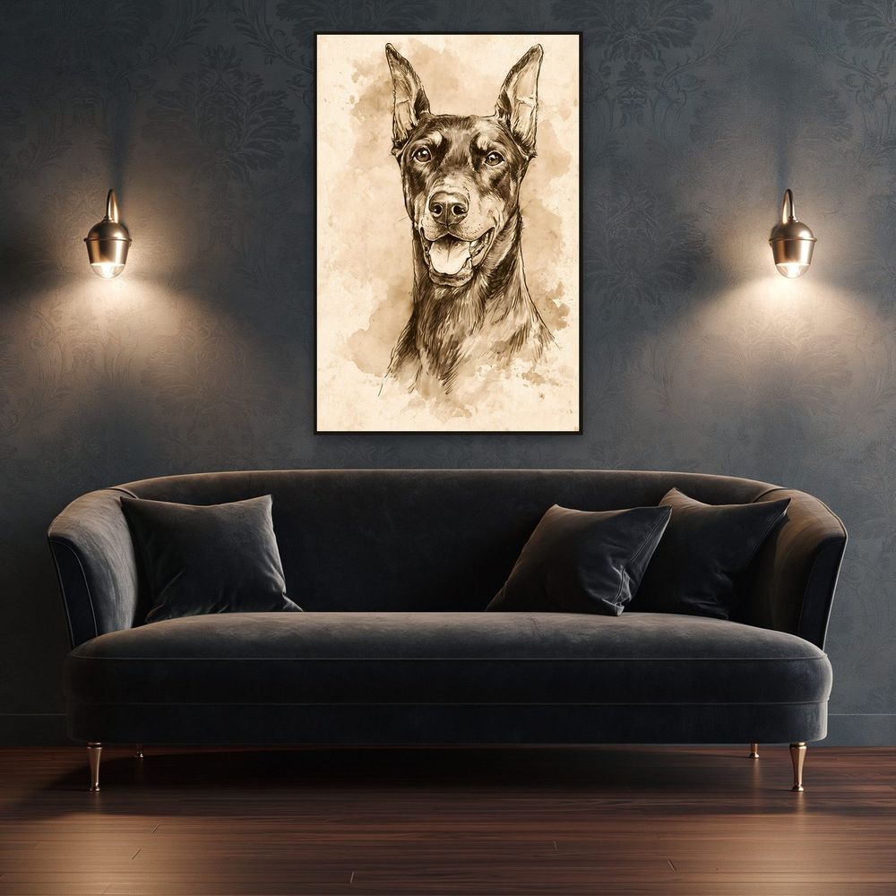 Vintage Doberman Study — animals art print by Brunelvi — view 4