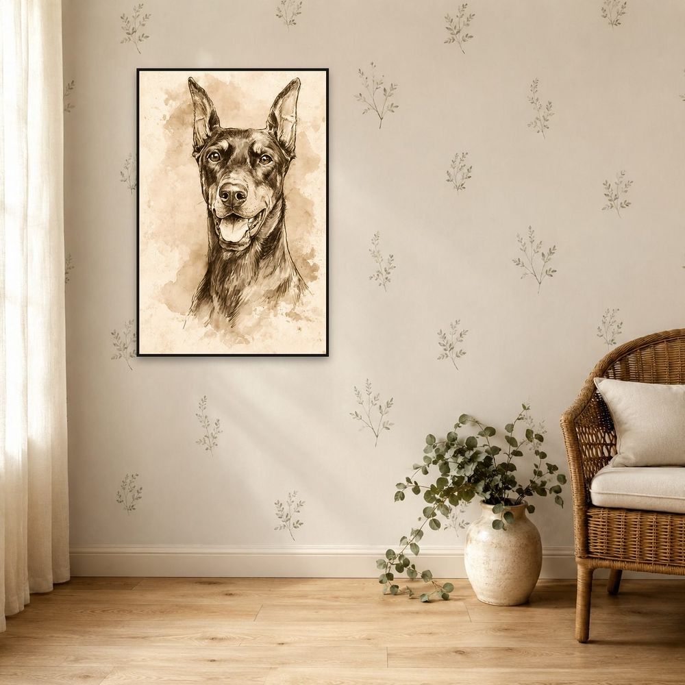 Vintage Doberman Study — animals art print by Brunelvi — view 5