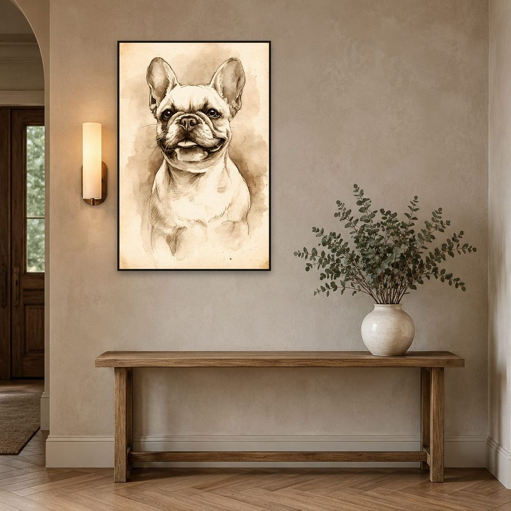 Vintage Frenchie Study — animals art print by Brunelvi — view 3