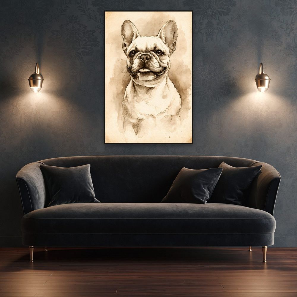Vintage Frenchie Study — animals art print by Brunelvi — view 4