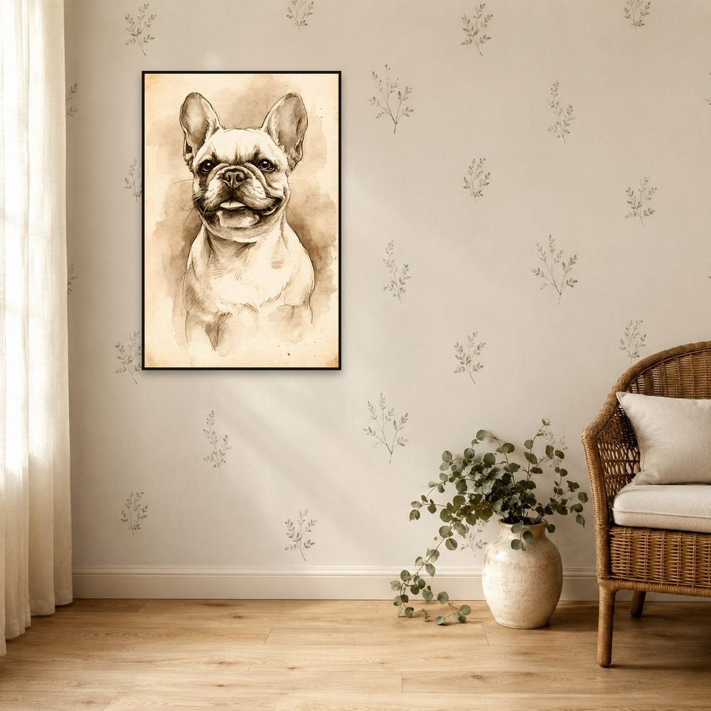 Vintage Frenchie Study — animals art print by Brunelvi — view 5